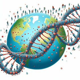 Echtzeit-Genomik soll die globale Ausbreitung von Krankheiten rechtzeitig erkennen helfen. Symbolfoto. Created by ChatGPT-4