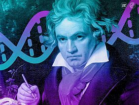 Die Analyse von Beethovens DNA zeigt Möglichkeiten und Grenzen von Vorhersagen im Bereich der Genetik auf. Collage: MPIEA / F. Bernoully