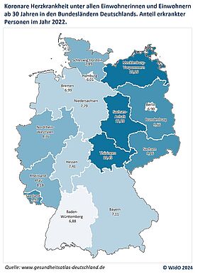 Osten Deutschlands überdurchschnittlich von KHK betroffen | Quelle: WIdO | Copyright: Wissenschaftliches Institut der AOK (WIdO) |